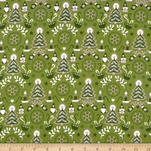 Hygge Christmas Trees Elf Green