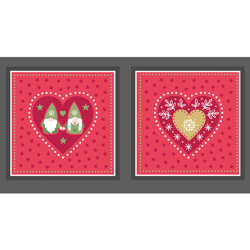 Hygge Christmas Cushion Panel Red