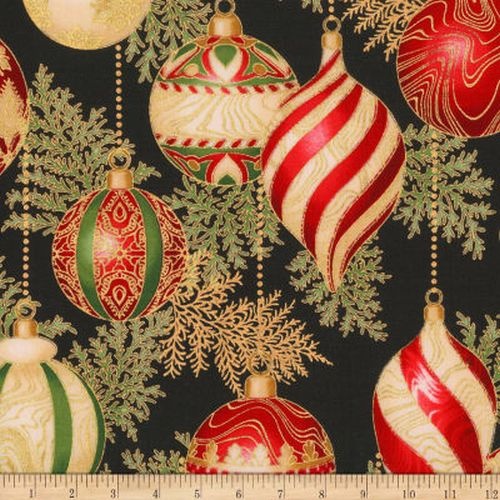 Holiday Flourish Ornaments Black