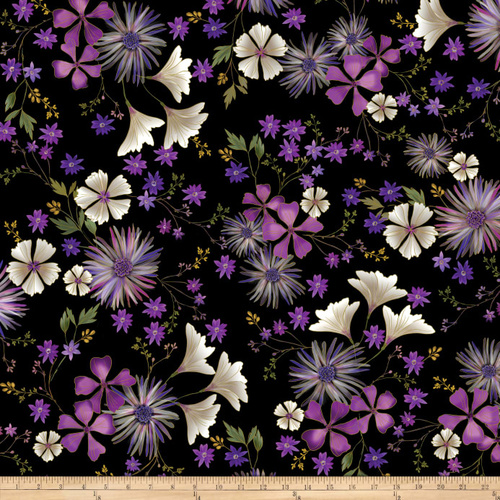 Enchanted Garden Floral Black