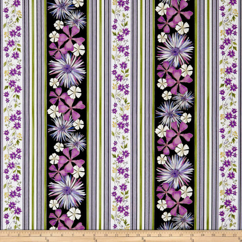 Enchanted Garden Floral Stripe