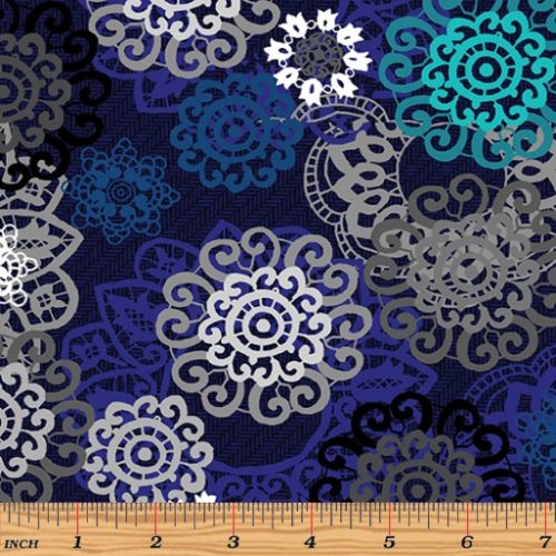 Palermo Textured Medallion Indigo