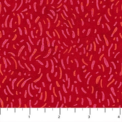 Floral Fantasy Scattered Lines Red