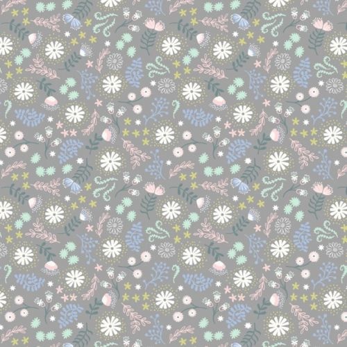 Fairy Lights Glow Magical Flowers Grey