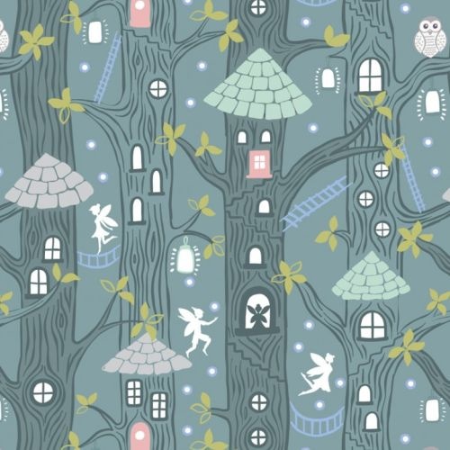 Fairy Lights Glow Houses Dusk