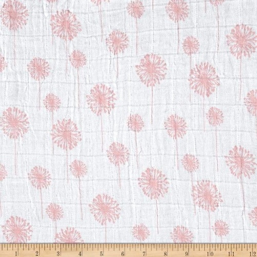 Garden Dandelion Pink Double Gauze