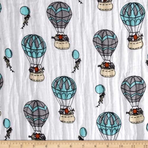Garden Hot Air Balloons Double Gauze