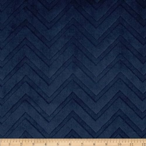 Embossed Chevron Minky Navy