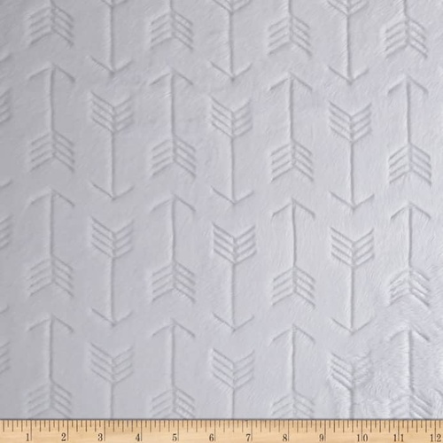 Embossed Arrows Minky White