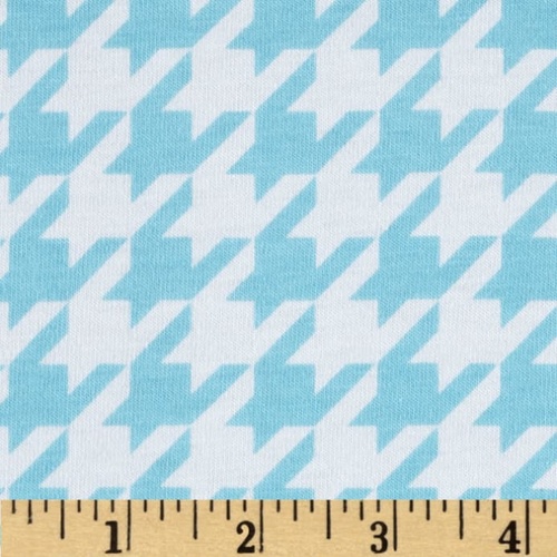 Medium Houndstooth Aqua Knit