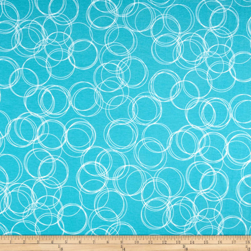 Four Corners Circles Teal Knit
