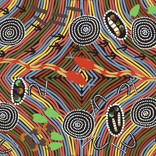 Aboriginal Rainbow Snake Black