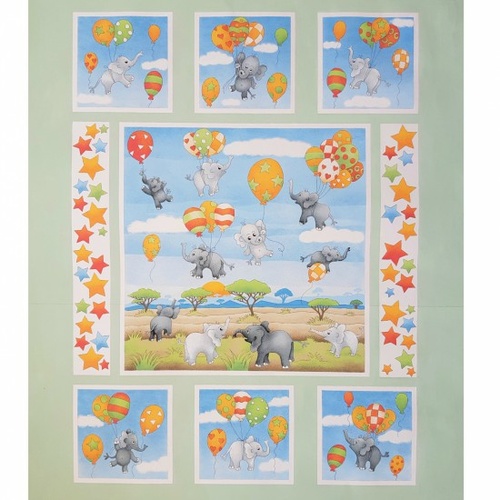 Up and Away Elephants Panel