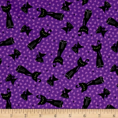 Happy Owl Scary Kitty Cat Purple