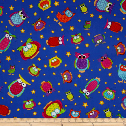 Happy Owl Stars Blue