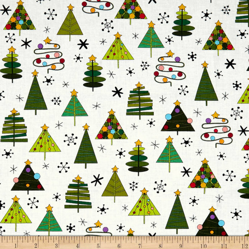 Holiday Tweets Christmas Trees White