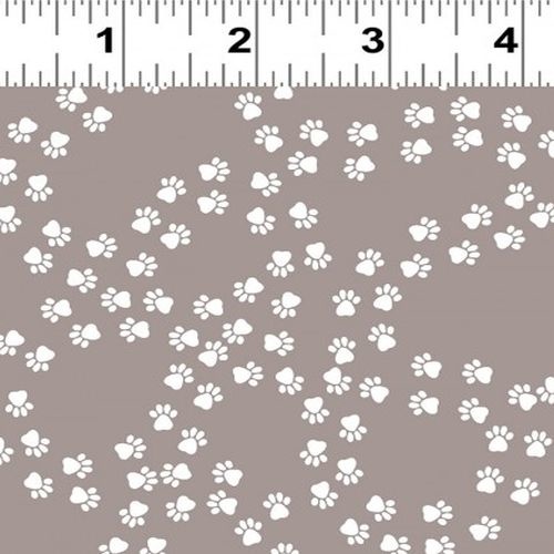 Playful Pups Dog Paw Prints Grey