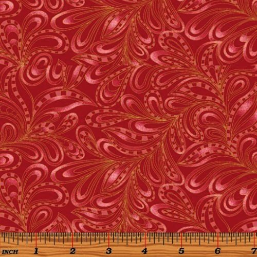 Cat-i-tude 2 Featherly Paisley Swirl Red