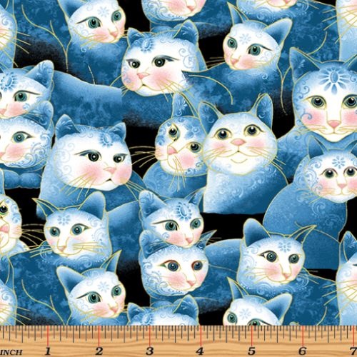 Cat-i-tude 2 Sweetheart Cats Blue