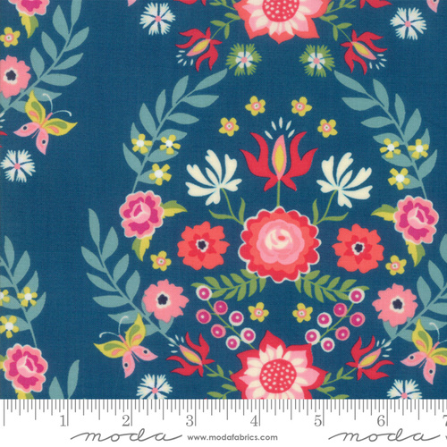Rosa Butterfly Floral Blue