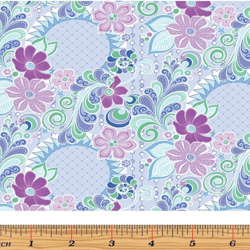 Free Motion Fantasy Feature Floral Blue