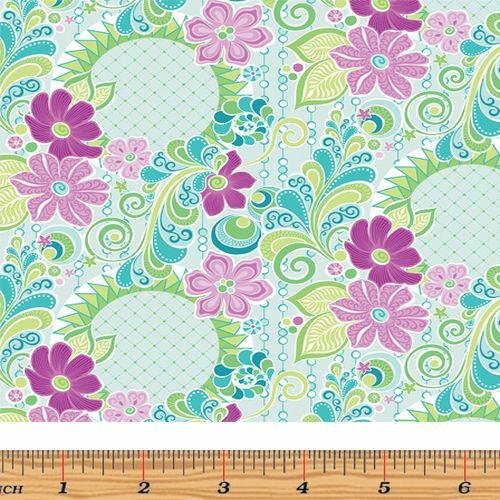 Free Motion Fantasy Feature Floral Aqua