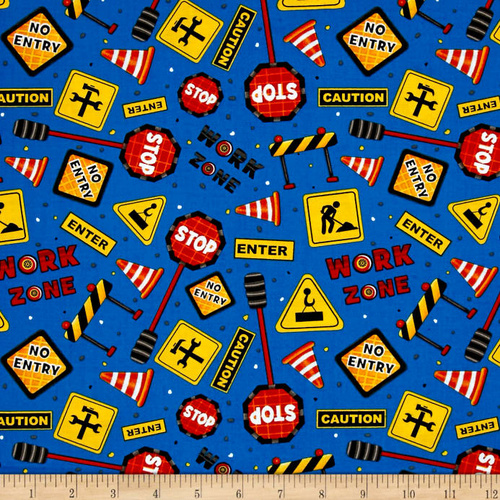 Let's Build Construction Signs Blue