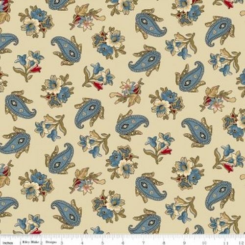 Victoria Paisley Blue Per Metre