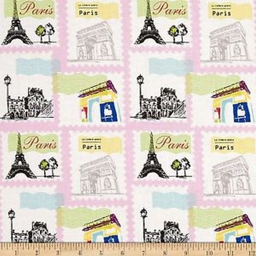 Pepe in Paris Stamps Pink Per Metre