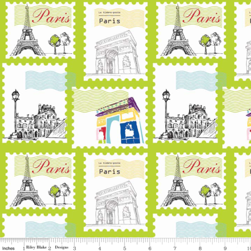 Pepe in Paris Stamps Lime Per Metre