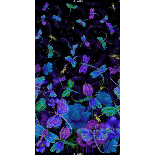 Fly By Night Moonlit Dragonfly Panel CM6094