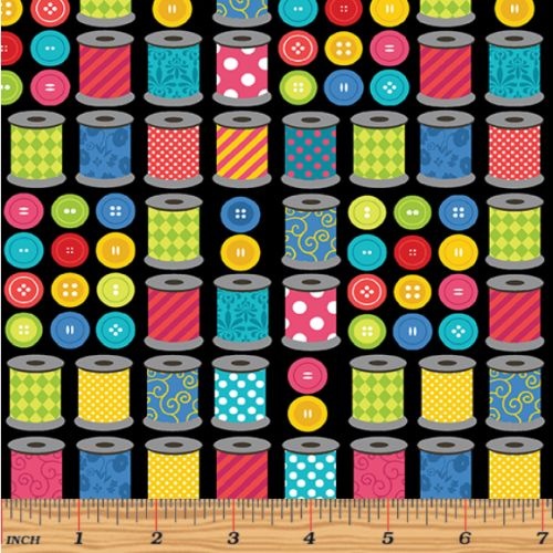 Sew Excited Spools of Fun Cotton Black