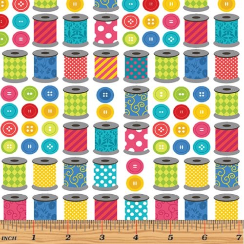 Sew Excited Spools of Fun Cotton White