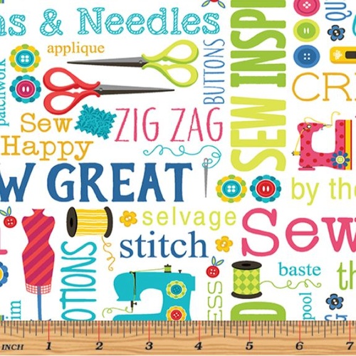 Sew Excited Sew Wordy White