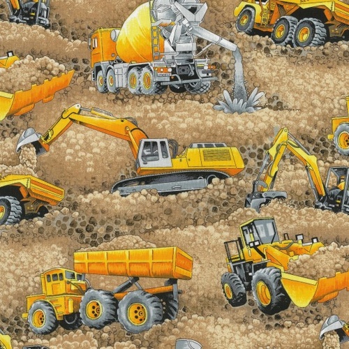 Trucks and Diggers Construction Natural Earth