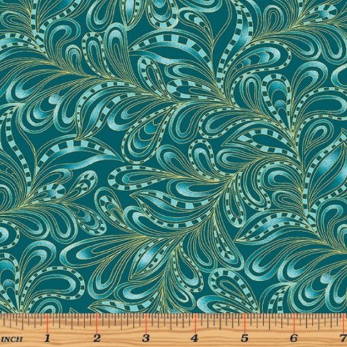 Cat-I-tude  Featherly Paisley Teal