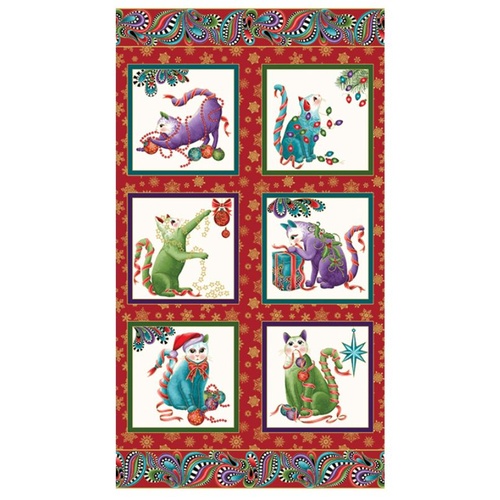 Cat-I-tude Christmas Panel White
