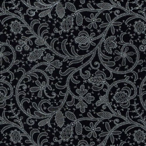 Sew Vintage Stitched Floral Black