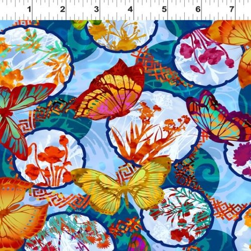 Dreamscapes II Butterfly Collage Blue