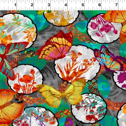 Dreamscapes II Butterfly Collage Teal