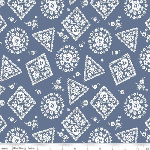 Majestic Stamp Floral Blue