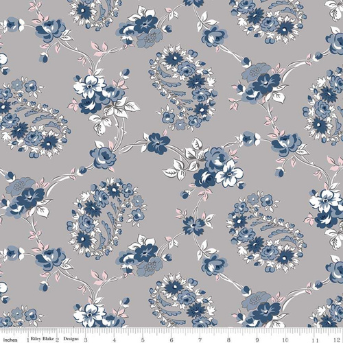 Majestic Flower Vine Grey