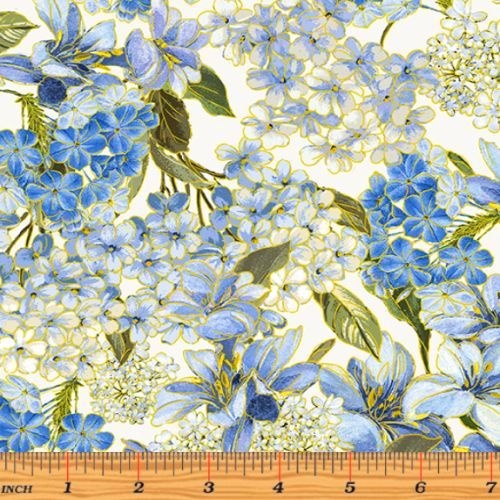 Blue Symphony Floral Cream