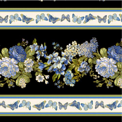 Blue Symphony Floral Stripe