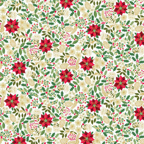 Silent Night Christmas Poinsettia Holly