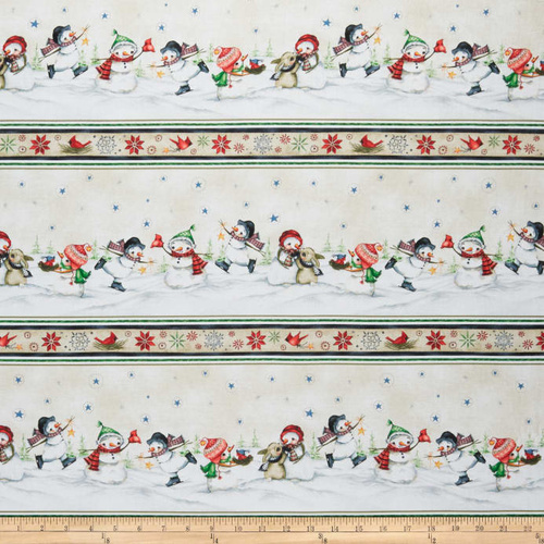 Snowmen Meadow Christmas Stripe