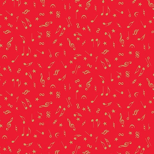 12 Days of Christmas Music Notes Red