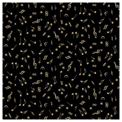 12 Days of Christmas Music Notes Black