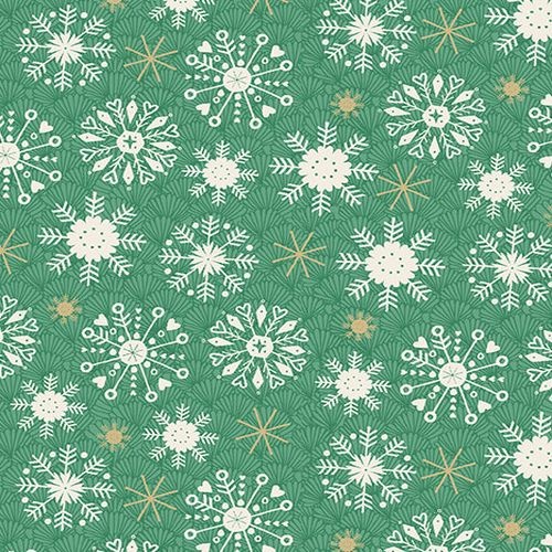 Merry Christmas 2019 Snowflakes Green