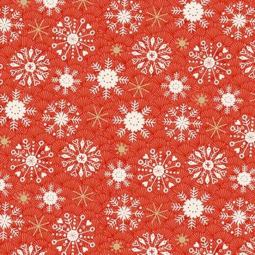 Merry Christmas 2019 Snowflakes Red